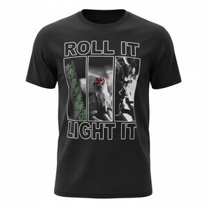 Alstyle Black Tee with Graphic Panels